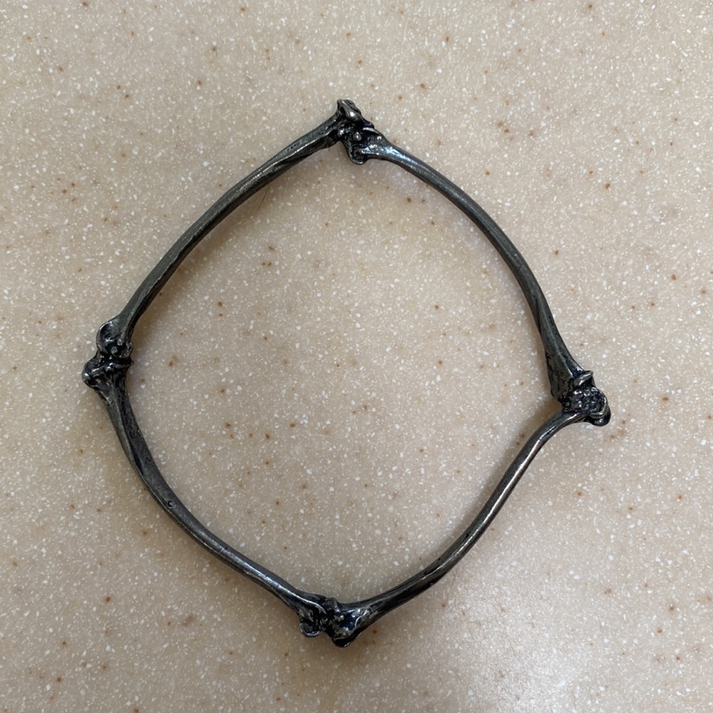 Silver cast bone bracelet